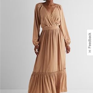 Satin jacquard tiered maxi
